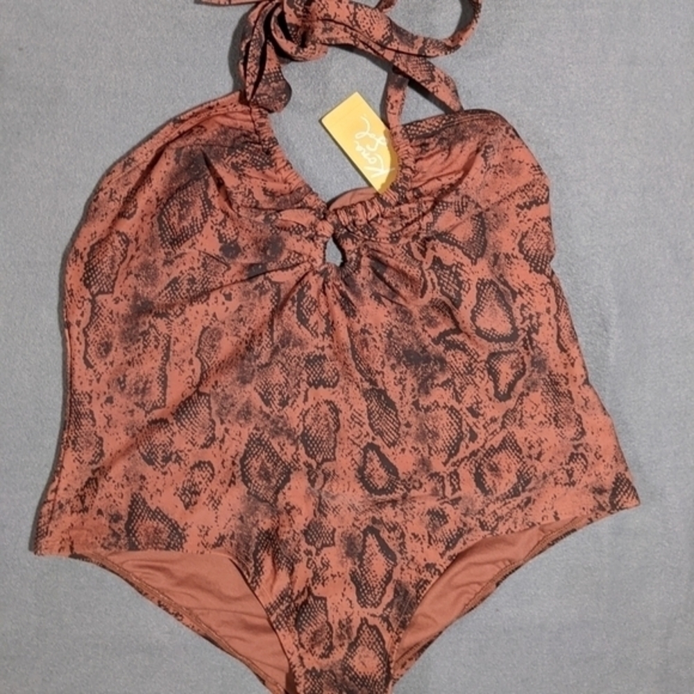 NWT Snake print bathing suit One Piece size 16W Plus Size Kona Sol